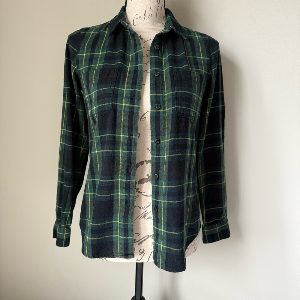 Madewell - Women’s XS - Green Flannel Shirt